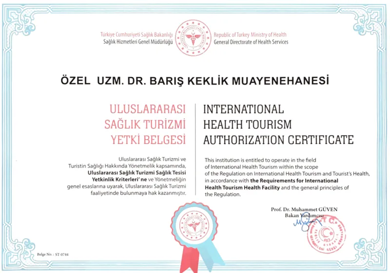 International Health Tourism Authorization Certificate